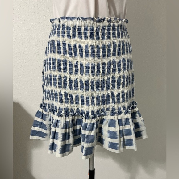 EUC Veronica Beard Aloya Smocked Skirt - Ecru Multi - Size Small - Picture 7 of 13